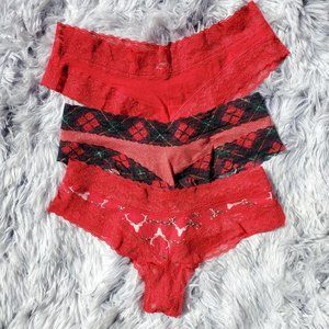 NEW Victoria's Secret size XS CHEEKY Christmas panty SET NWOT Gift Holiday pack